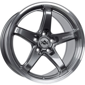 Anovia AN-5S 17x8 5x100 - Gloss Gunmetal Machined Lip