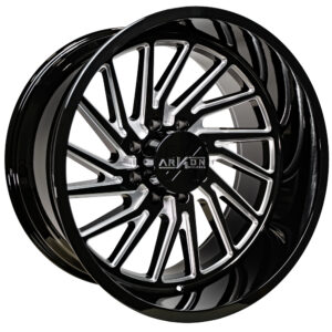 Arkon Offroad Kennedy 22x12 8x170 - Gloss Black w/ Milled Edges (Left)