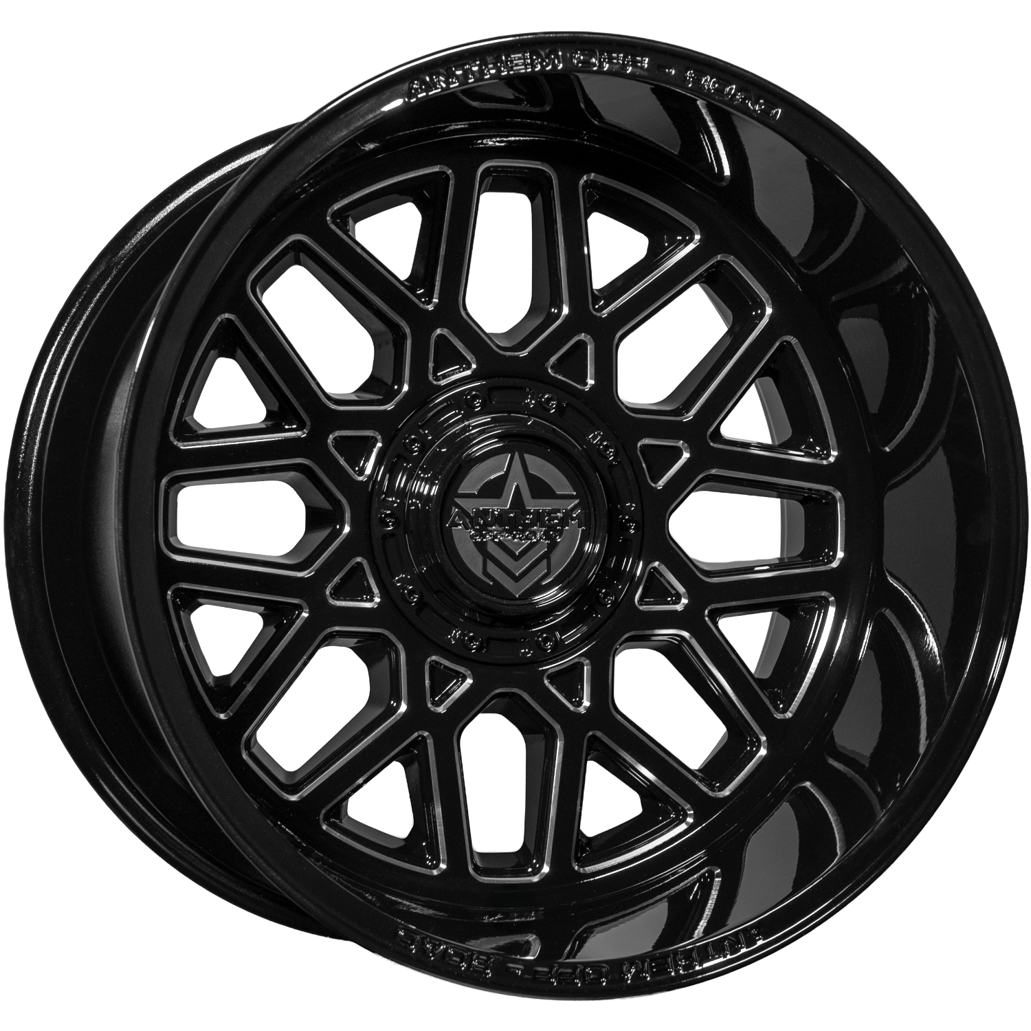 Anthem Offroad Revenger 20x12 5x5 / 5x5.5 - Gloss Black w/ Milled Edges